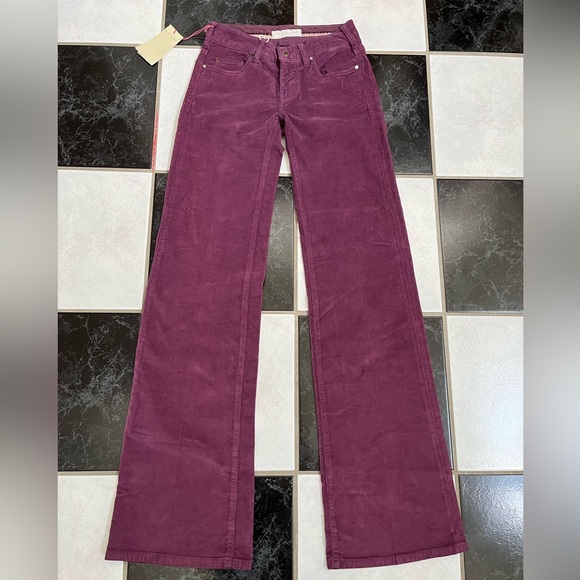NWT 100% AUTH Stella McCartney Wide Leg Velvet Denim Pants Sz 25 $795